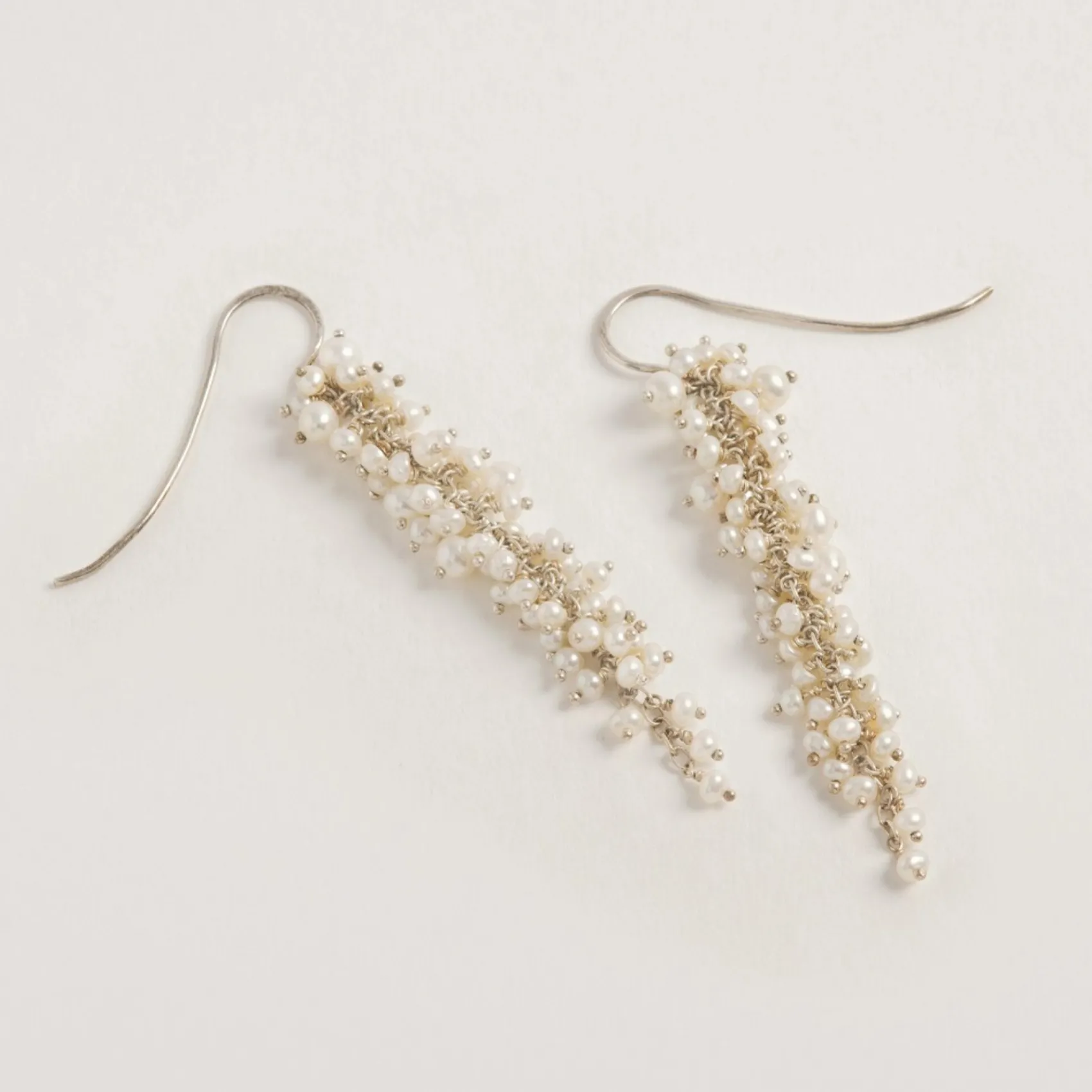 Freya Rose Pearl Jewellery | Silver Wedding Jewellery*Delicate Silver Pearl Drop Earrings