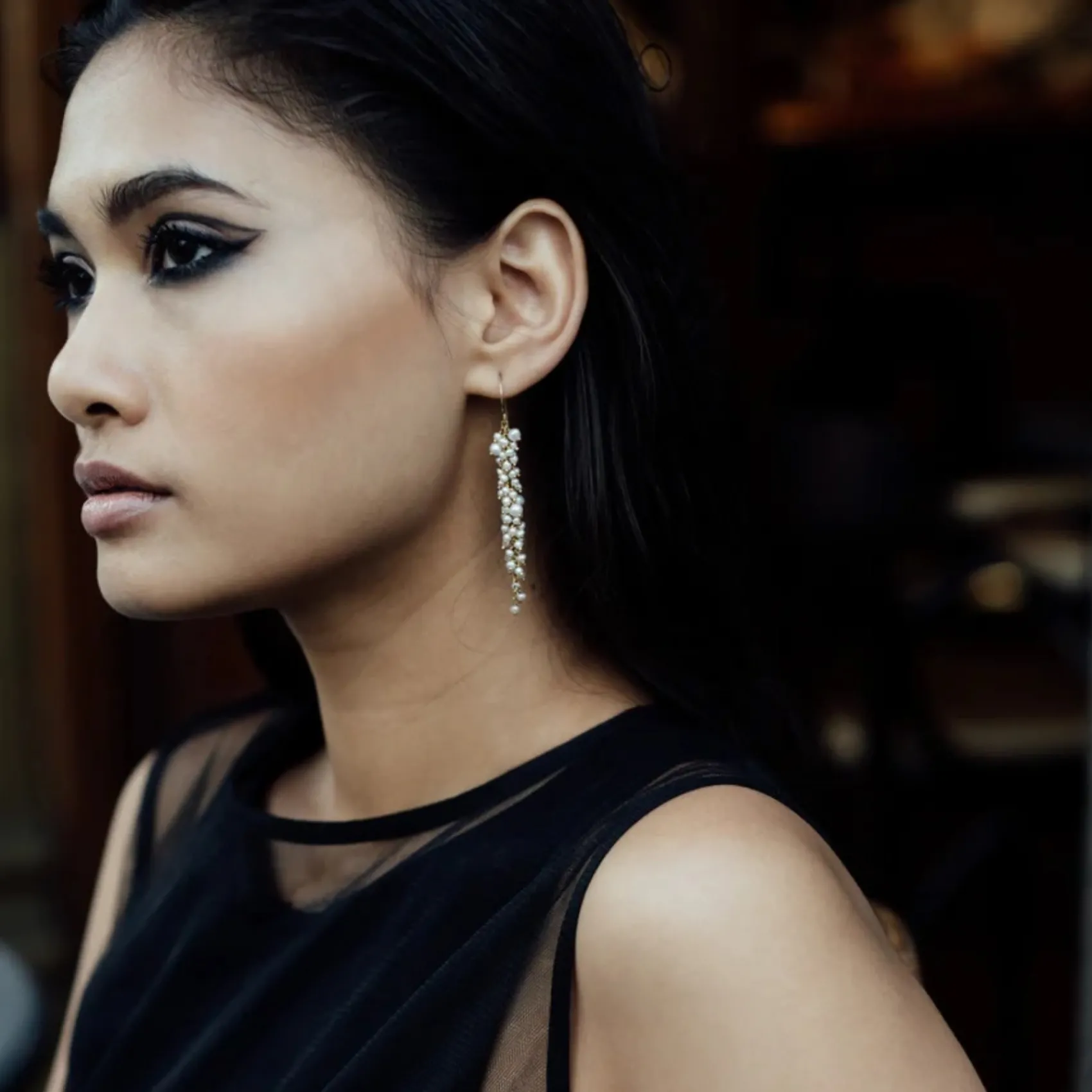 Freya Rose Pearl Jewellery | Silver Wedding Jewellery*Delicate Silver Pearl Drop Earrings