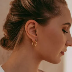 Freya Rose Gold Wedding Jewellery | Wedding Guest Jewellery*Gold Mini Hoop Earrings