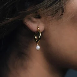 Freya Rose Mother Of The Groom Gifts | Mother Of The Bride Gifts*Gold Mini Hoop Earrings with Detachable Pearls