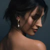 Freya Rose Pearl Jewellery | Gold Wedding Jewellery*Hammered Gold Baroque Pearl Drop Earrings