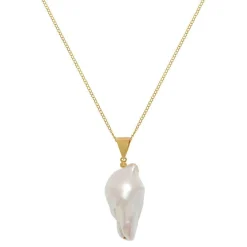 Freya Rose Pearl Jewellery | Gold Wedding Jewellery*Large Baroque Pearl 22ct Gold Pendant Necklace