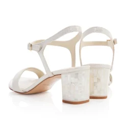 Freya Rose Wedding Guest Shoes | Mother Of The Bride Shoes*Martina Midi Ivory Suede Block Heel Sandals