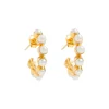Freya Rose Bride Gifts | Pearl Jewellery*Mini Stud Pearl Gold Hoops Ivory/ Gold