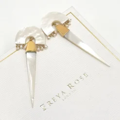 Freya Rose Pearl Jewellery | Gold Wedding Jewellery*Myla Ivory and Gold Mother of Pearl Statement Earrings
