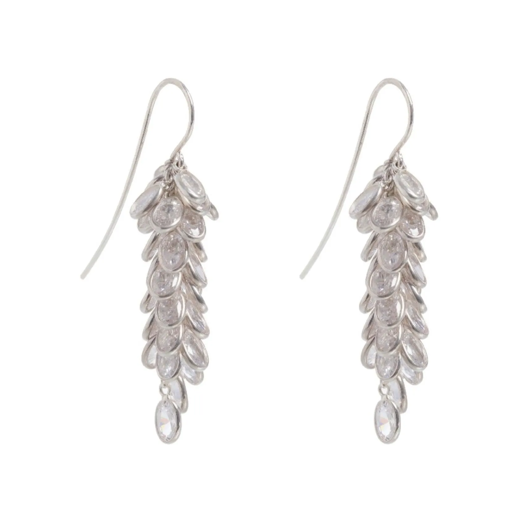 Freya Rose Crystal Jewellery | Silver Wedding Jewellery*Silver Midi Crystal Drop Earrings