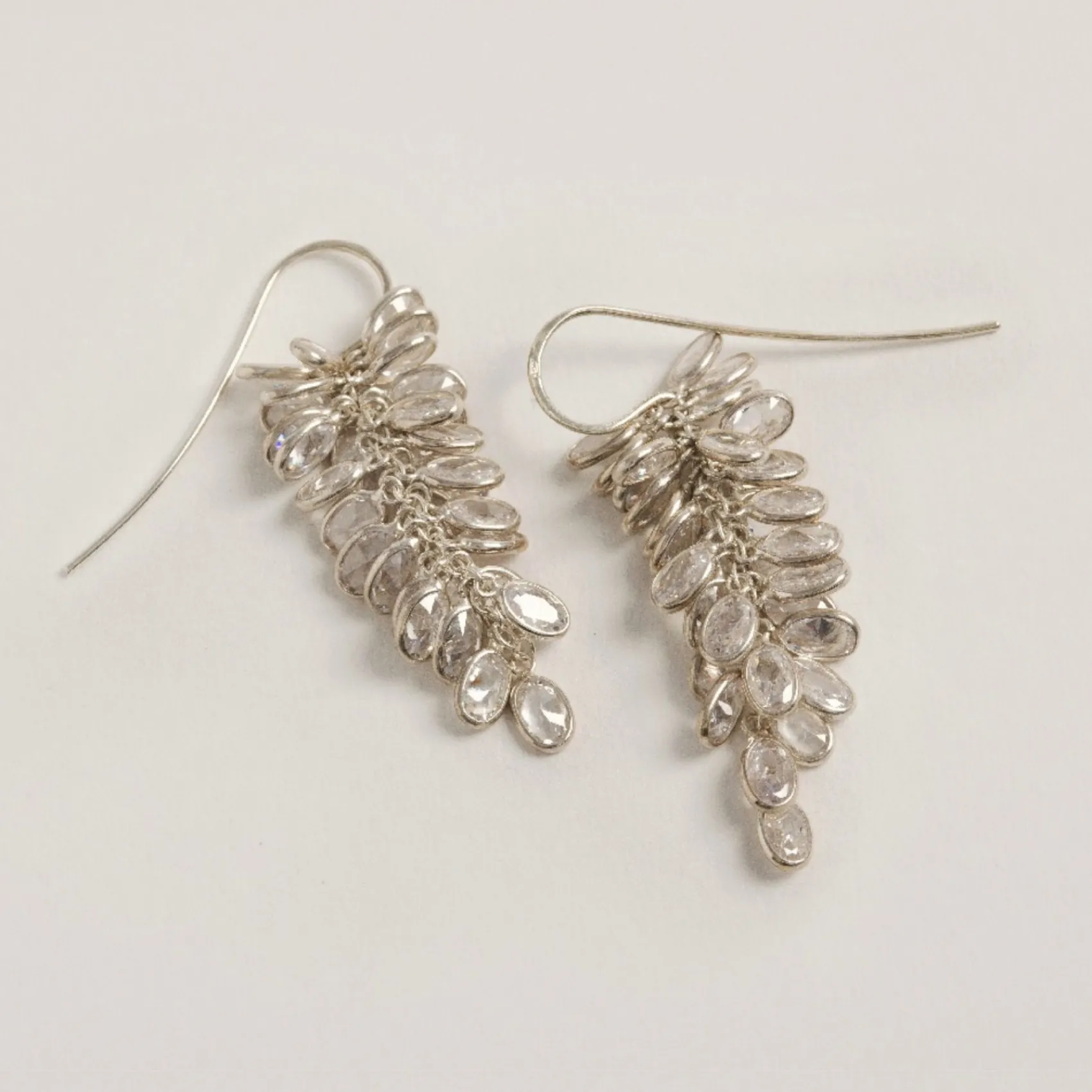 Freya Rose Crystal Jewellery | Silver Wedding Jewellery*Silver Midi Crystal Drop Earrings