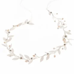 Poirier Silver Hair Accessories | Bridesmaid Hair Accessories*Gaia Leaf Bridal Boho Headband Silver