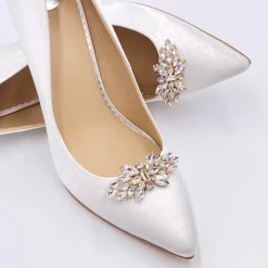 Lace & Favour Bride Gifts | Shoe Jewellery*Glamour Classic Crystal Shoe Clips Gold