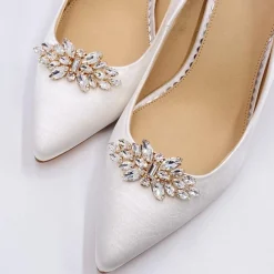 Lace & Favour Bride Gifts | Shoe Jewellery*Glamour Classic Crystal Shoe Clips Gold