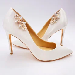 Lace & Favour Bride Gifts | Shoe Jewellery*Glamour Classic Crystal Shoe Clips Gold