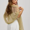 Poirier Wedding Capes & Wraps | Wedding Guest Jackets & Cover Ups*Metallic Wedding Shawl Gold