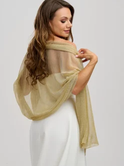 Poirier Wedding Capes & Wraps | Wedding Guest Jackets & Cover Ups*Metallic Wedding Shawl Gold