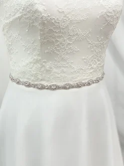 Beads & Beyond Wedding Dress Belts*Hadley Narrow Oval Diamante Bridal Belt