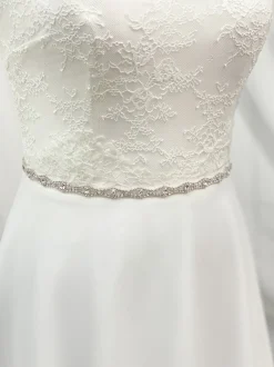Beads & Beyond Wedding Dress Belts*Harper Narrow Diamante Chain Bridal Belt