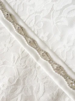 Beads & Beyond Wedding Dress Belts*Harper Narrow Diamante Chain Bridal Belt