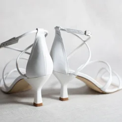 Harriet Wilde Wedding Shoes | Designer Wedding Shoes*Empire Leather Mid Heel Square Toe Strappy Sandals Ivory
