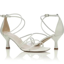 Harriet Wilde Wedding Shoes | Designer Wedding Shoes*Empire Leather Mid Heel Square Toe Strappy Sandals Ivory