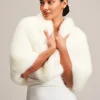 Helen Moore Faux Fur Jackets, Capes And Shawls | Wedding Capes & Wraps*Faux Fur Short Bridal Cape | Lace & Favour Ivory