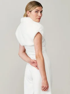 Helen Moore Faux Fur Jackets, Capes And Shawls | Wedding Boleros And Jackets*Faux Fur Bridal Bolero | Lace & Favour Ivory
