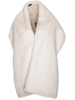 Helen Moore Faux Fur Jackets, Capes And Shawls | Wedding Capes & Wraps*Long Faux Fur Stole | Lace & Favour Ivory