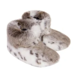 Helen Moore Honeymoon Gifts | Bride Gifts*Lynx Faux Fur Slipper Boots Animal Print