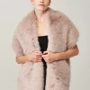 Helen Moore Faux Fur Jackets, Capes And Shawls | Wedding Capes & Wraps*Long Faux Fur Stole | Lace & Favour Quartz