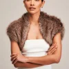 Helen Moore Faux Fur Jackets, Capes And Shawls | Wedding Boleros And Jackets*Faux Fur Bridal Bolero | Lace & Favour Truffle