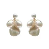 Hermione Harbutt Pearl Jewellery | Gold Wedding Jewellery*Beatrice Gold Baroque Pearl Earrings Ivory/ Gold