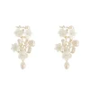 Hermione Harbutt Pearl Jewellery | Silver Wedding Jewellery*Blanche Floral Mother of Pearl Drop Earrings