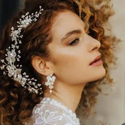 Hermione Harbutt Pearl Jewellery | Silver Wedding Jewellery*Blanche Floral Mother of Pearl Drop Earrings