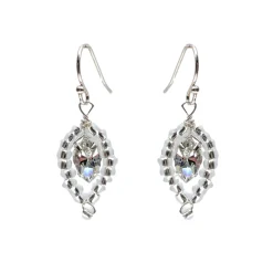 Hermione Harbutt Mother Of The Groom Gifts | Mother Of The Bride Gifts*Catherine Crystal Leaf Drop Earrings Silver