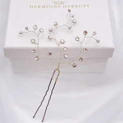 Hermione Harbutt Crystal Hair Accessories | Silver Hair Accessories*Dewdrop Swarovski Crystal Bridal Hair Pins