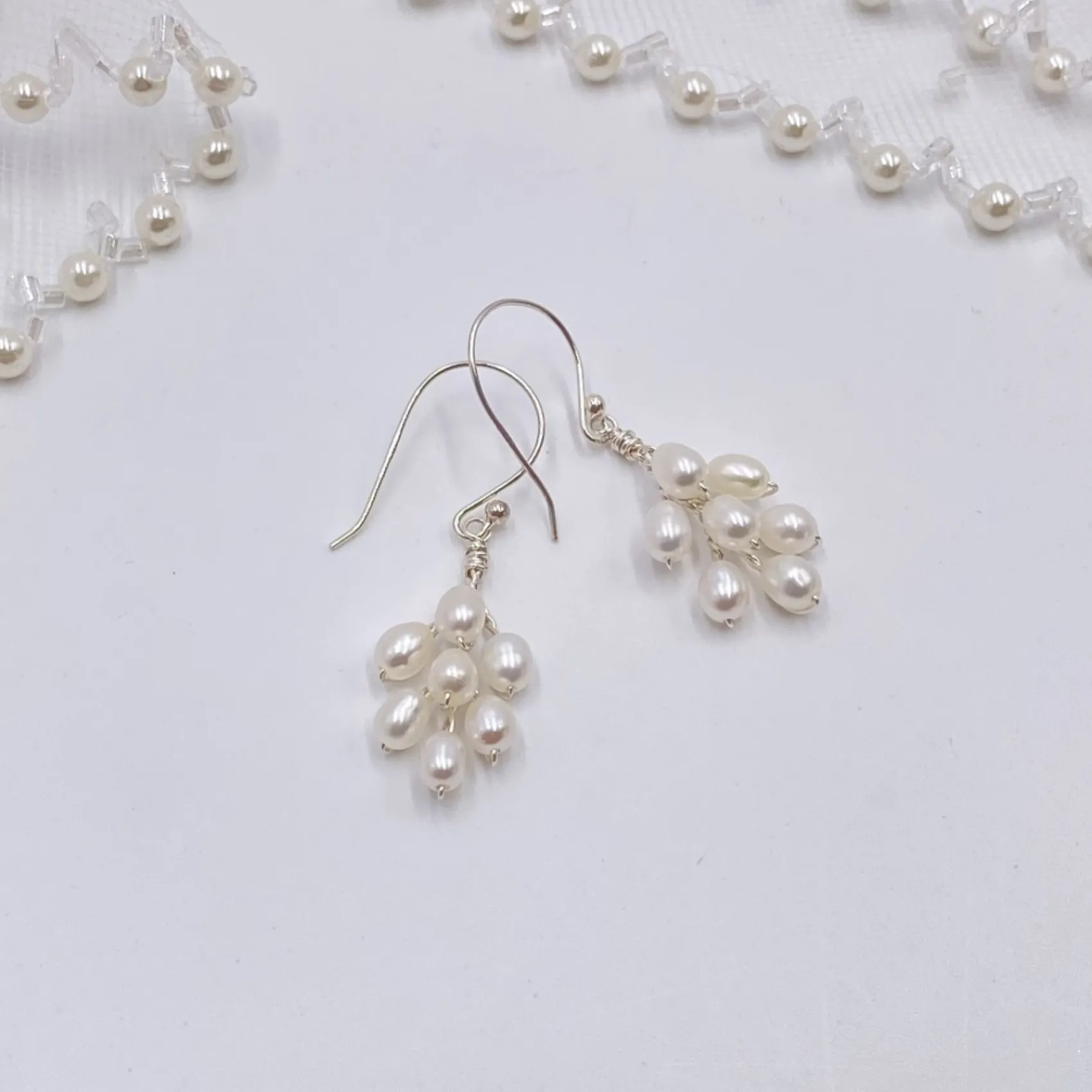 Hermione Harbutt Pearl Jewellery | Silver Wedding Jewellery*Eros Pearl Drop Earrings Ivory