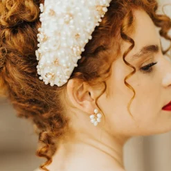 Hermione Harbutt Pearl Jewellery | Silver Wedding Jewellery*Kensington Grande Freshwater Pearl Earrings Ivory