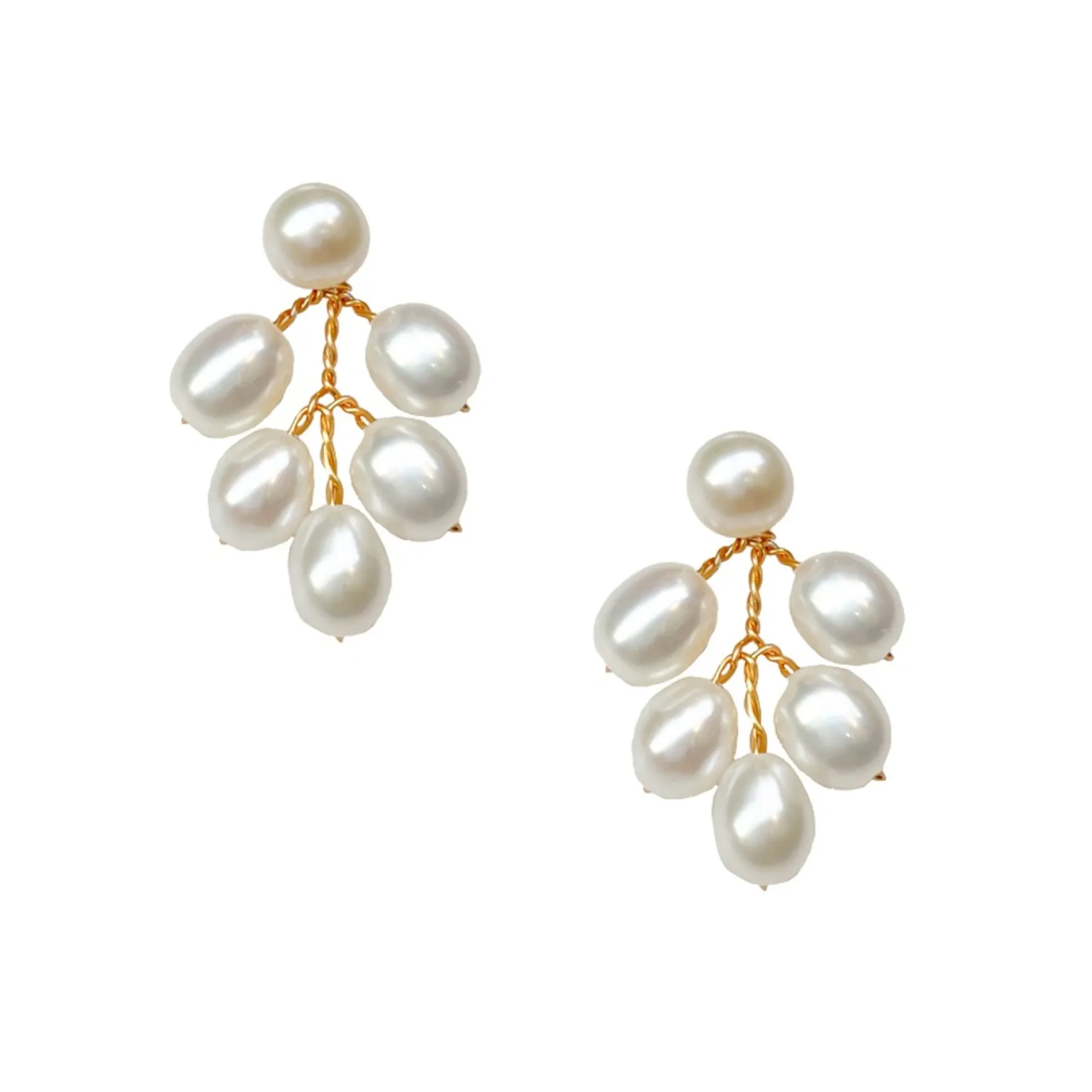 Hermione Harbutt Pearl Jewellery | Silver Wedding Jewellery*Kensington Grande Freshwater Pearl Earrings Ivory