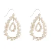 Hermione Harbutt Pearl Jewellery | Silver Wedding Jewellery*Nyra Freshwater Pearl Teardrop Hoop Earrings