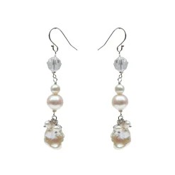 Hermione Harbutt Pearl Jewellery | Silver Wedding Jewellery*Oslo Baroque Pearl and Crystal Drop Earrings Ivory