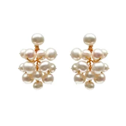 Hermione Harbutt Mother Of The Groom Gifts | Mother Of The Bride Gifts*Penny Freshwater Pearl Cluster Earrings Ivory
