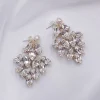 Hermione Harbutt Crystal Jewellery | Silver Wedding Jewellery*Radiance Statement Crystal Chandelier Earrings Ivory/ Silver
