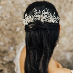 Hermione Harbutt Pearl Hair Accessories | Silver Hair Accessories*Summer Floral Pearl Bridal Hair Pins
