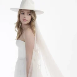 Poirier Bridal Hats*Holly Cowboy Style Bridal Hat Ivory