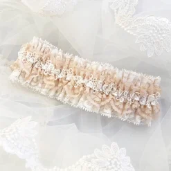 Boudoir Couture Bride Gifts | Bridal Garters*Honesty Blush and Ivory Lace Luxury Bridal Garter Blush/ Ivory