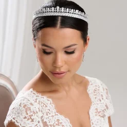 Lace & Favour Vintage Headpieces | Crystal Hair Accessories*Imperial Vintage Inspired Cubic Zirconia Wedding Tiara Silver