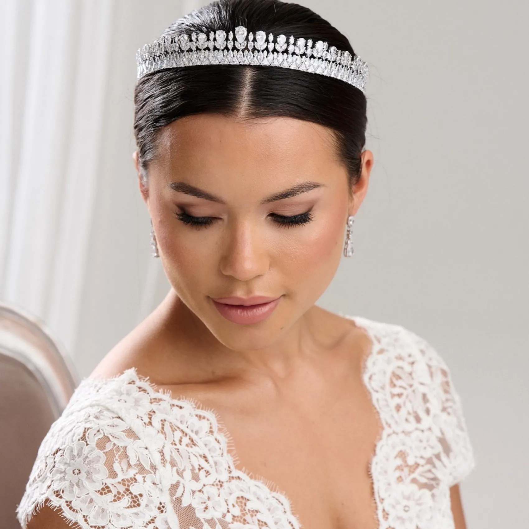 Lace & Favour Vintage Headpieces | Crystal Hair Accessories*Imperial Vintage Inspired Cubic Zirconia Wedding Tiara Silver