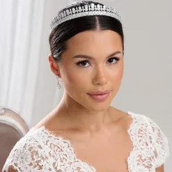 Lace & Favour Vintage Headpieces | Crystal Hair Accessories*Imperial Vintage Inspired Cubic Zirconia Wedding Tiara Silver