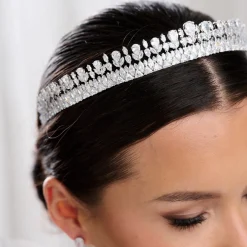 Lace & Favour Vintage Headpieces | Crystal Hair Accessories*Imperial Vintage Inspired Cubic Zirconia Wedding Tiara Silver