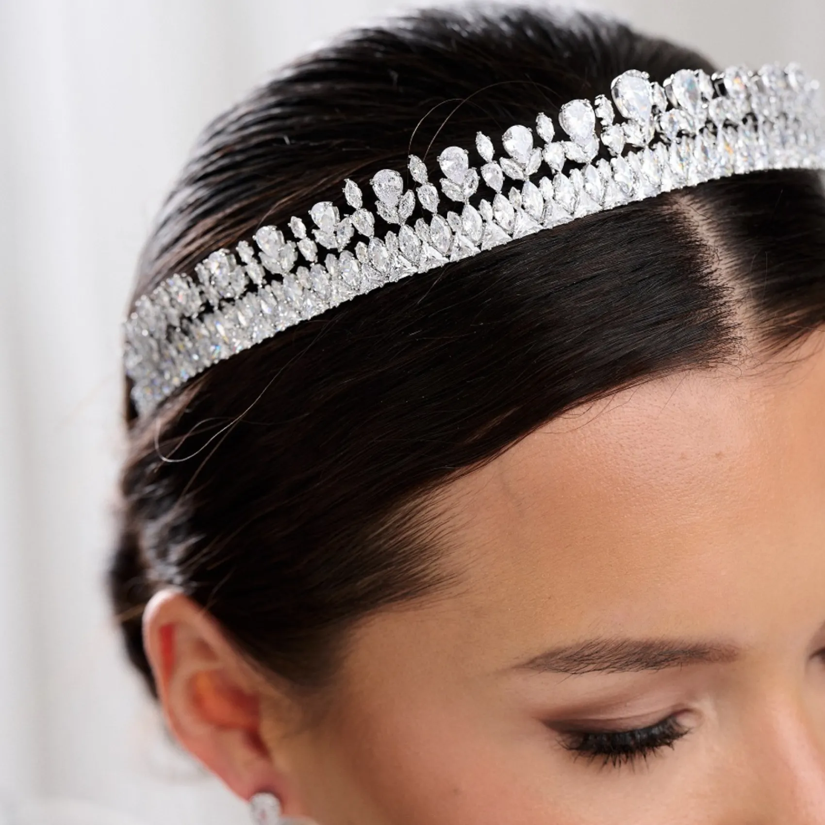 Lace & Favour Vintage Headpieces | Crystal Hair Accessories*Imperial Vintage Inspired Cubic Zirconia Wedding Tiara Silver