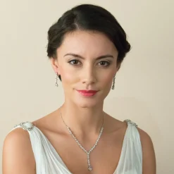 Ivory & Co Bride Gifts | Crystal Jewellery*Ivory and Co Andorra Cubic Zirconia Wedding Necklace