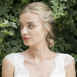 Ivory & Co Bridesmaid Gifts | Bride Gifts*Ivory and Co Aphrodite Crystal Leaves and Pearl Wedding Earrings Gold